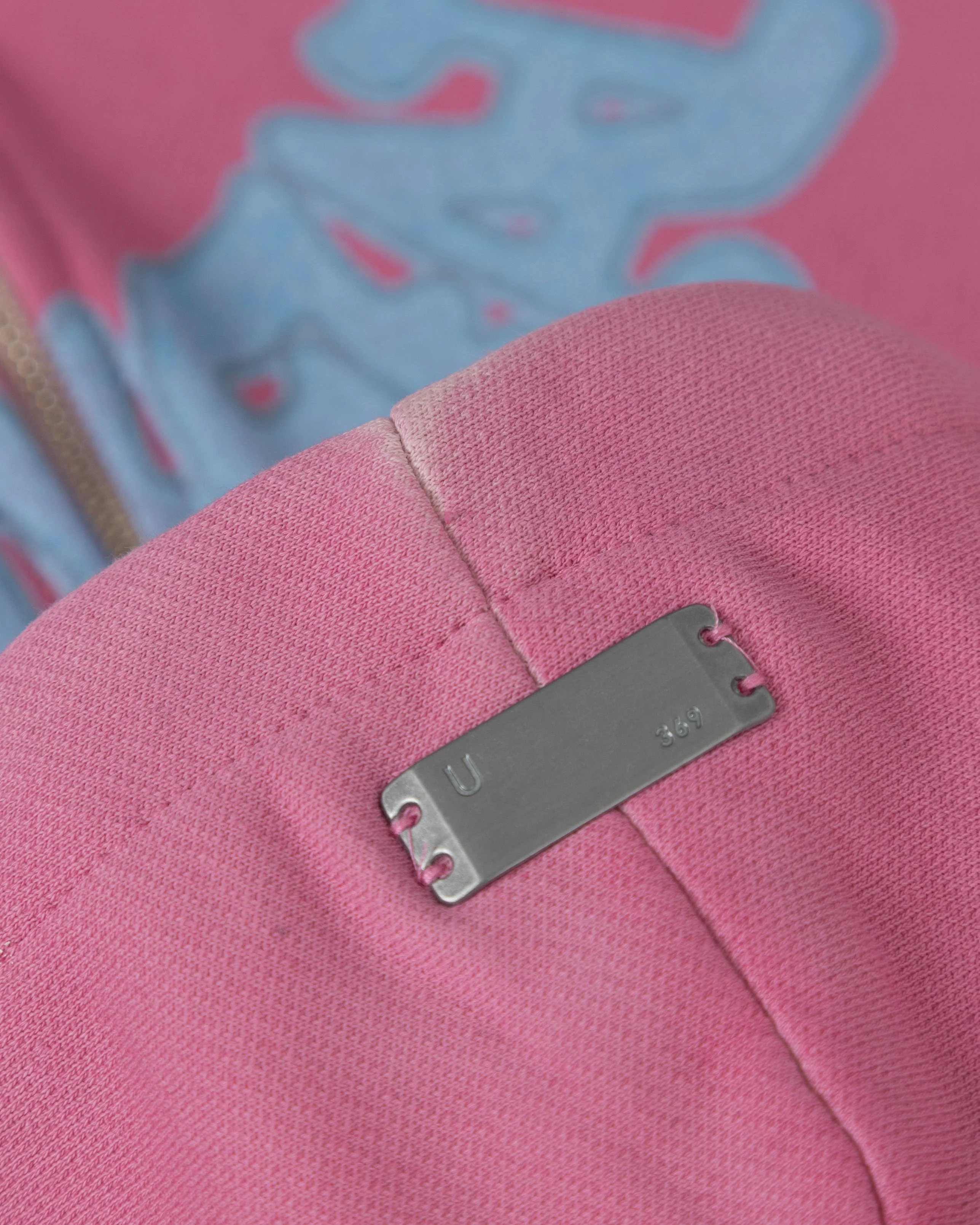 W Holy State UNDRGLD Zip Up Boxy Fit Hoodie Faded Pink - Image 6
