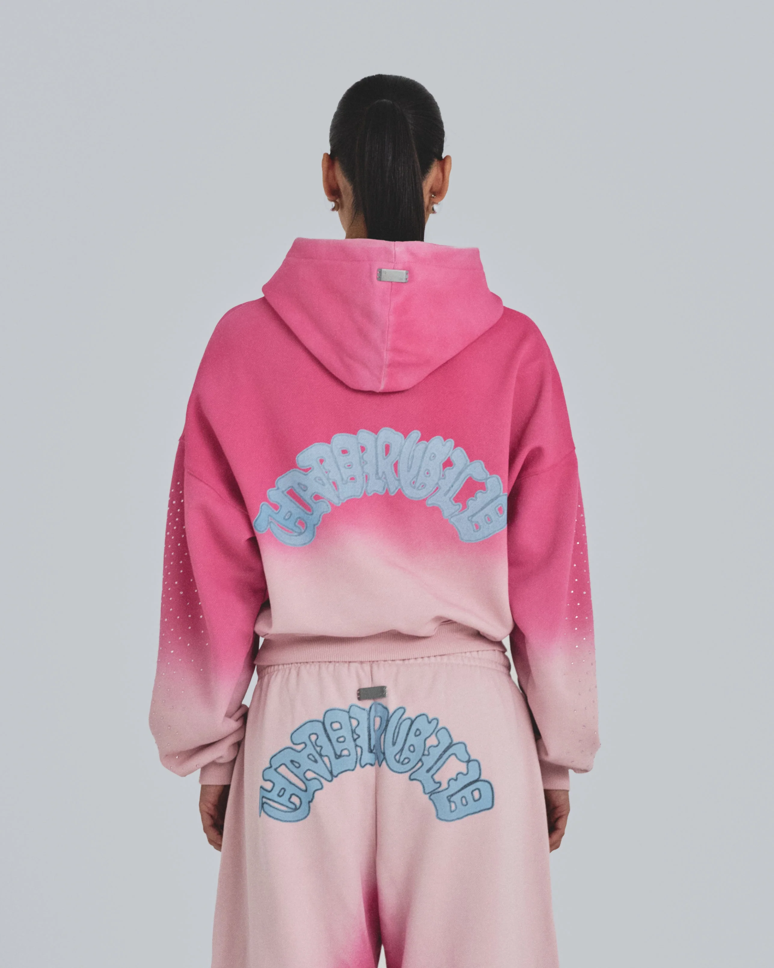 W Holy State UNDRGLD Zip Up Boxy Fit Hoodie Faded Pink - Image 7