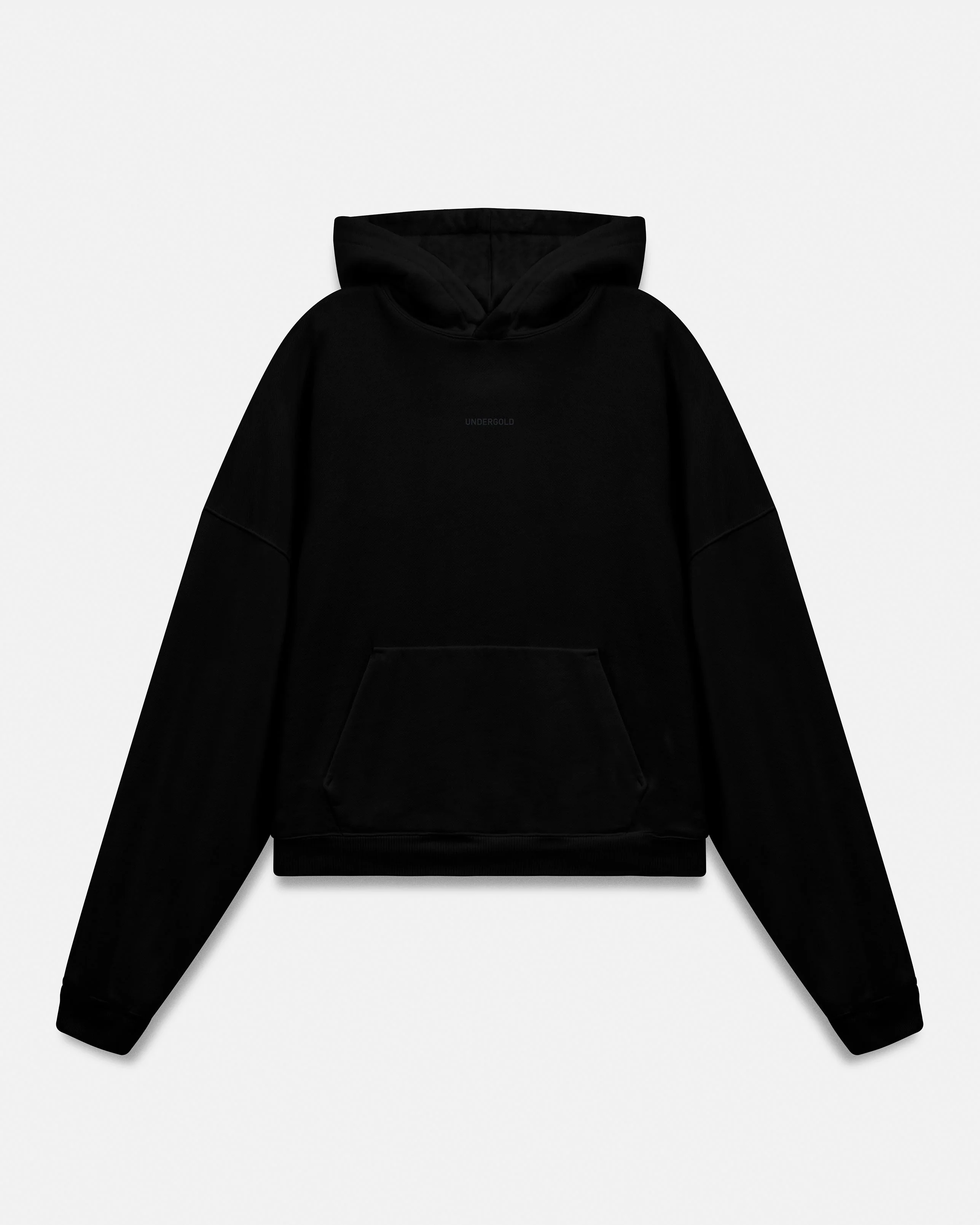 W Line Basic Boxy Fit Hoodie Black - Image 2